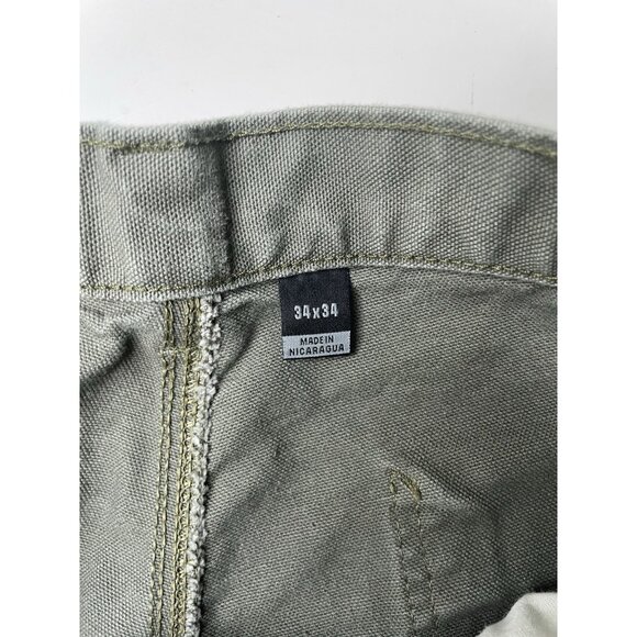 Vintage Carhartt Pants Mens 34x28 Green Dungaree B11 MOS Work Loose Carpenter - Picture 4 of 8